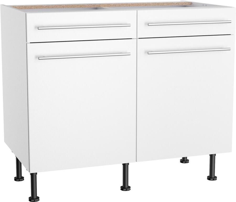 Kochstation Onderkast KS-Bern2 Breedte 100 cm 2 deuren 2 lades 1 legplank - Foto 3