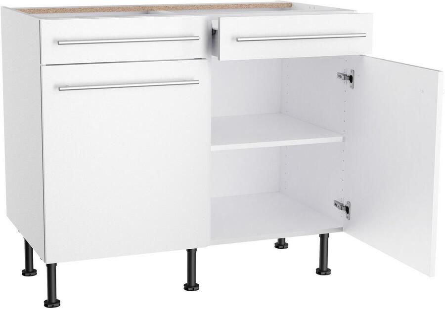 Kochstation Onderkast KS-Bern2 Breedte 100 cm 2 deuren 2 lades 1 legplank - Foto 2
