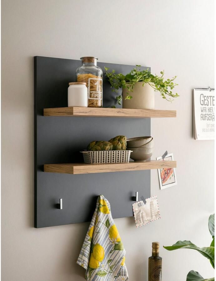 Kochstation Wandplank KS-Westminster met 2 legplanken 3 haken breedte 60 cm exclusief by otto - Foto 2