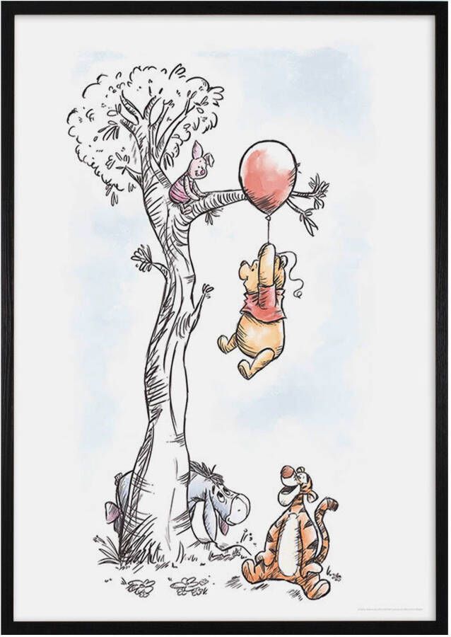 Komar Artprint met lijst Bilderrahmen Holz Black mit Wandbild "Winnie The Pooh Hang on" als Set (1 stuk) - Foto 5