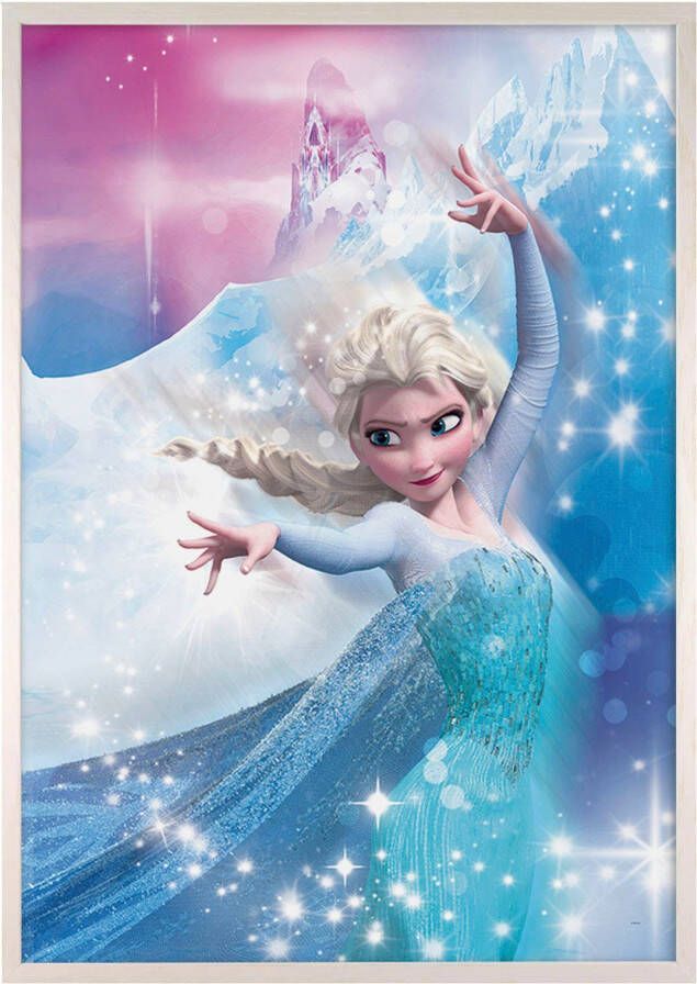 Komar Artprint met lijst Bilderrahmen Holz White mit Wandbild "Frozen 2 Elsa Action" als Set (1 stuk) - Foto 5