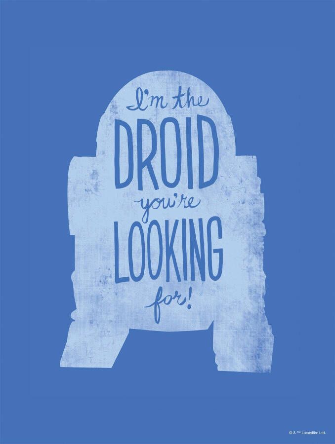 Komar Artprint Star Wars Silhouette Quotes R2D2 Kinderkamer slaapkamer woonkamer - Foto 4