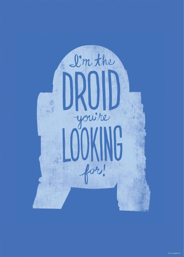 Komar Artprint Star Wars Silhouette Quotes R2D2 Kinderkamer slaapkamer woonkamer - Foto 4