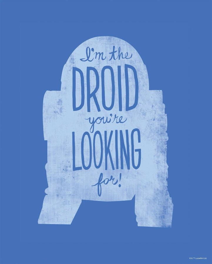 Komar Artprint Star Wars Silhouette Quotes R2D2 Kinderkamer slaapkamer woonkamer - Foto 4