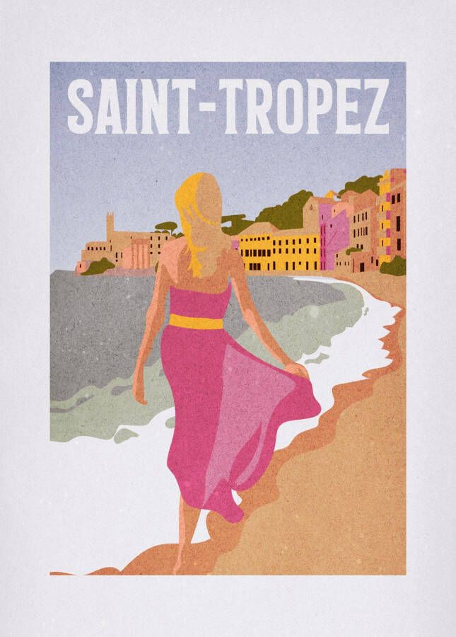 Komar Artprint Vintage Travel Saint-Tropez Kinderkamer slaapkamer woonkamer (1 stuk) - Foto 5