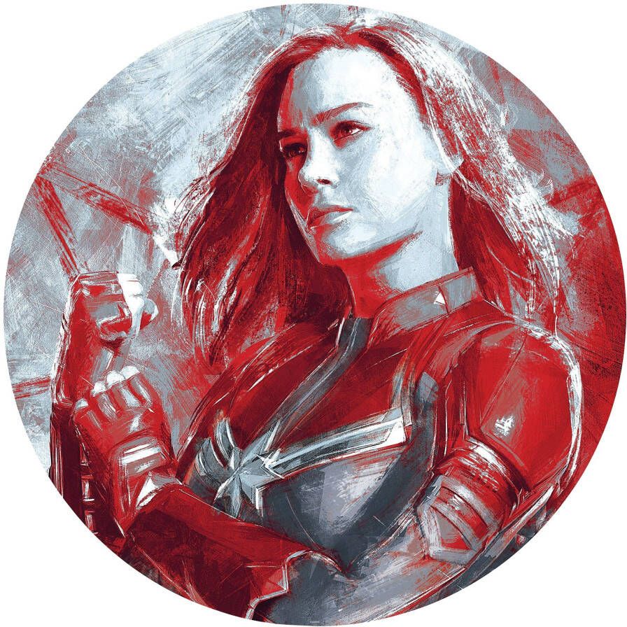 Komar Fotobehang Avengers Painting Captain Marvel 125 x 125 cm (breedte x hoogte) rond en zelfklevend - Foto 3