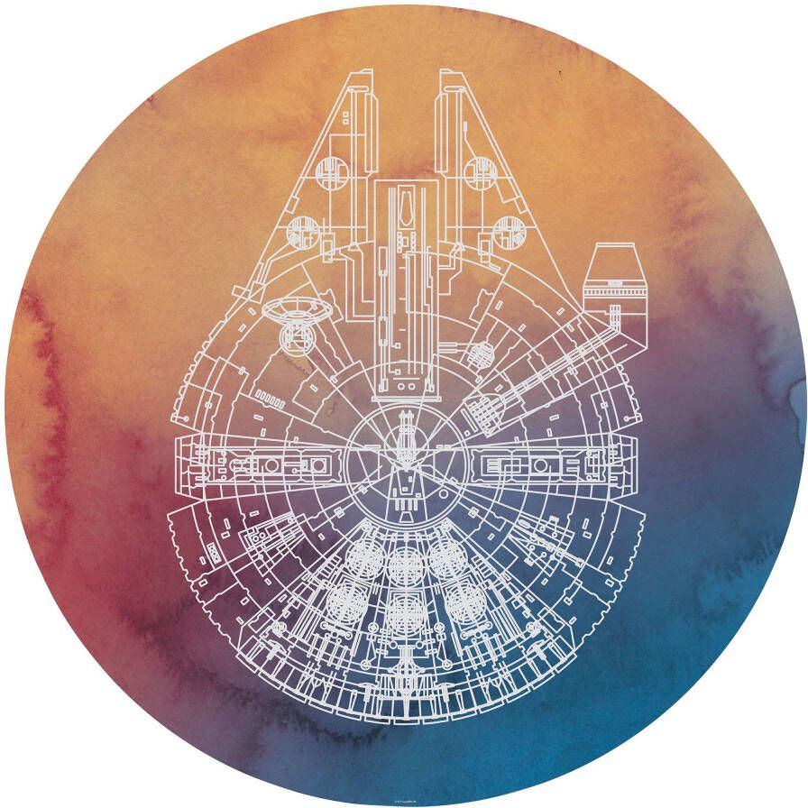 Komar Fotobehang Star Wars Millennium Falcon 125 x 125 cm (breedte x hoogte) rond en zelfklevend - Foto 2