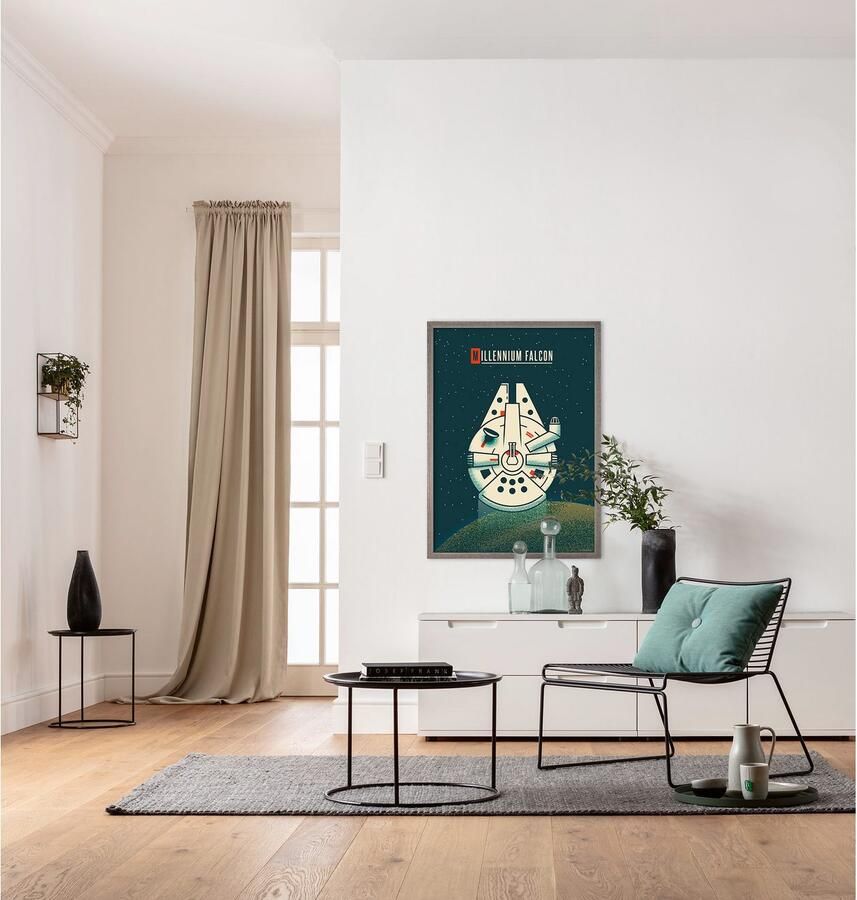 Komar Artprint Star Wars Geeky Millennium Falcon 300 x 280 cm (breedte x hoogte) behang vlies woonkamer slaapkamer (1 stuk)