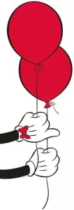Komar Poster Mickey Mouse Balloon Hoogte: 50 cm