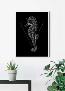 Komar Poster Sea Horse black Hoogte: 40 cm