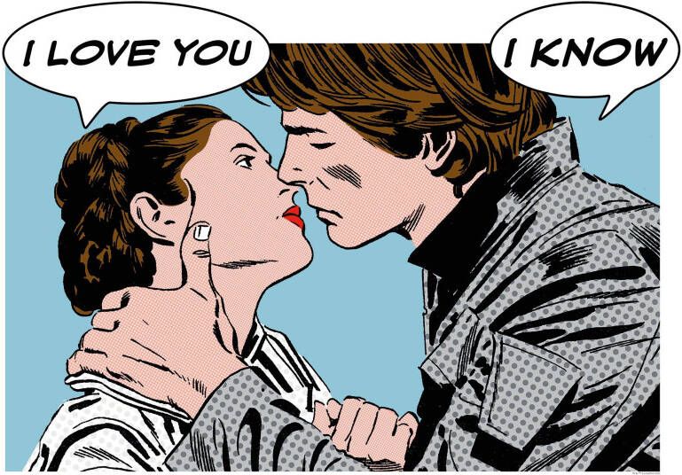 Komar Wanddecoratie Star Wars Classic stripverhaal aandeel Leia Han Wanddecoratie voor de kinderkamer zonder lijst (1 stuk) - Foto 5