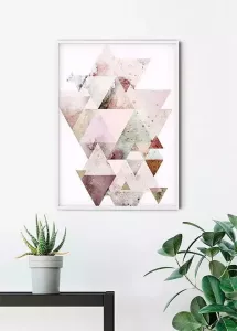 Komar Poster Triangles Red Hoogte: 40 cm