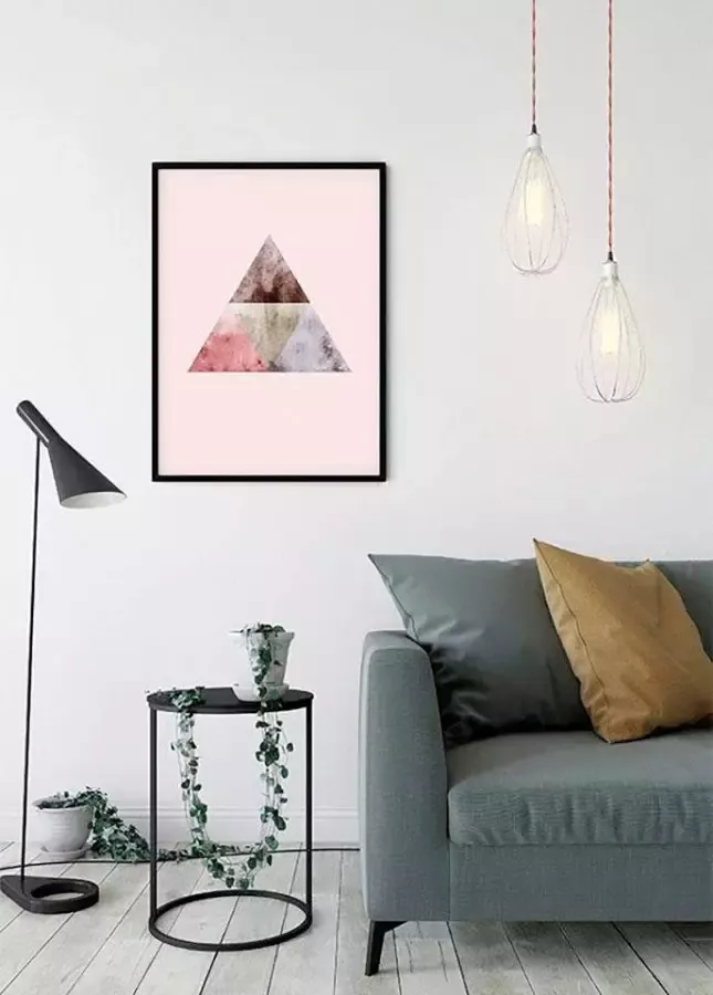 Komar Poster Triangles top Red Hoogte: 70 cm