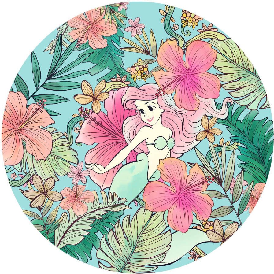 Komar Vliesbehang Ariel Ocean Flowers 125 x 125 cm (breedte x hoogte) rond en zelfklevend (1 stuk) - Foto 3