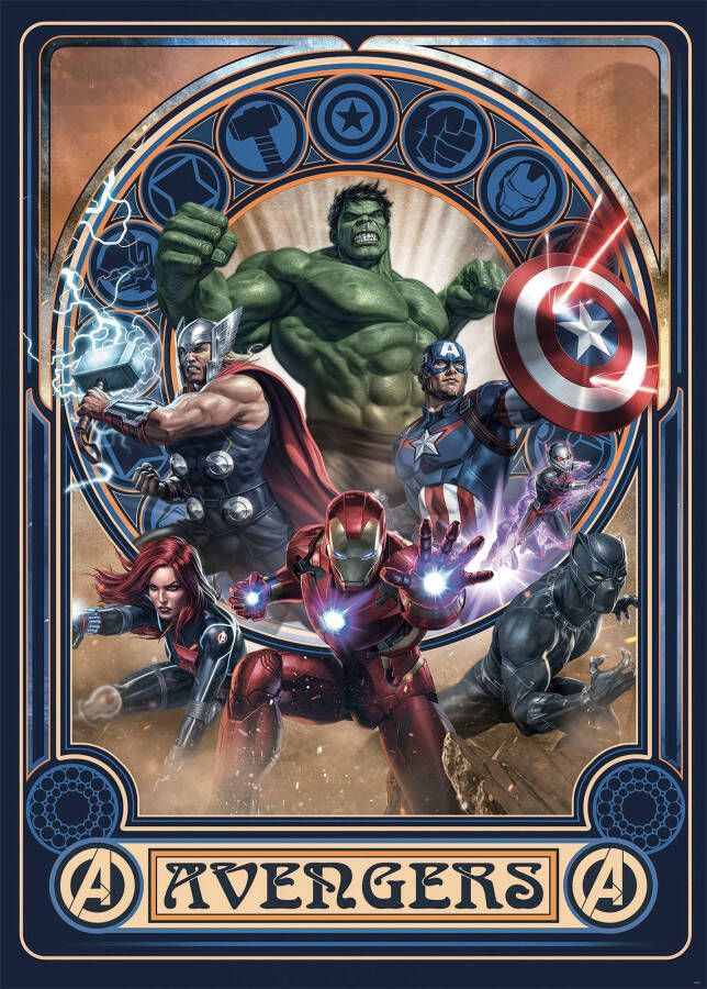 Komar Vliesbehang Avengers Ornament 200x280 cm (breedte x hoogte) - Foto 3