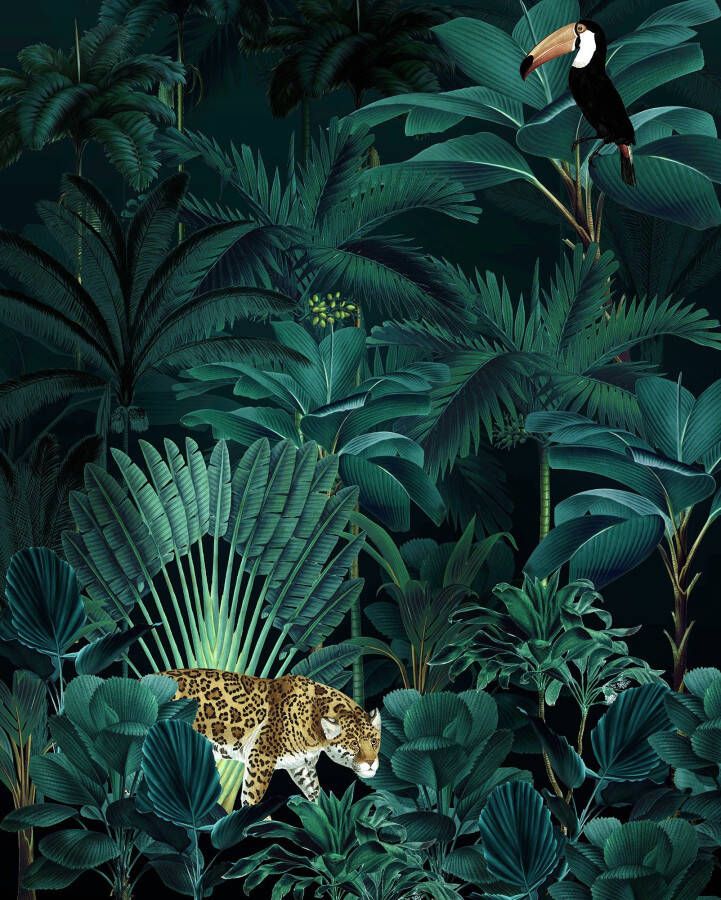 Komar Vliesbehang Jungle Night 200 x 250 cm (breedte x hoogte) - Foto 4