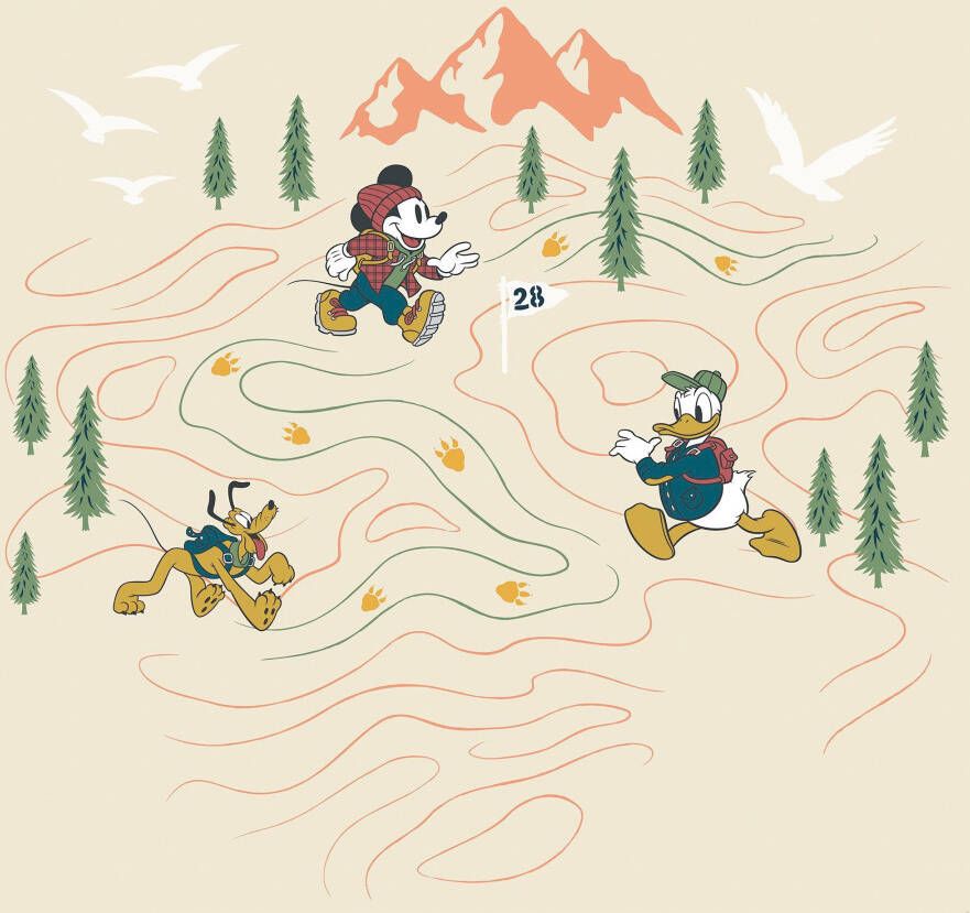 Komar Vliesbehang Mickey Meets the Mountain 300x280 cm (breedte x hoogte)