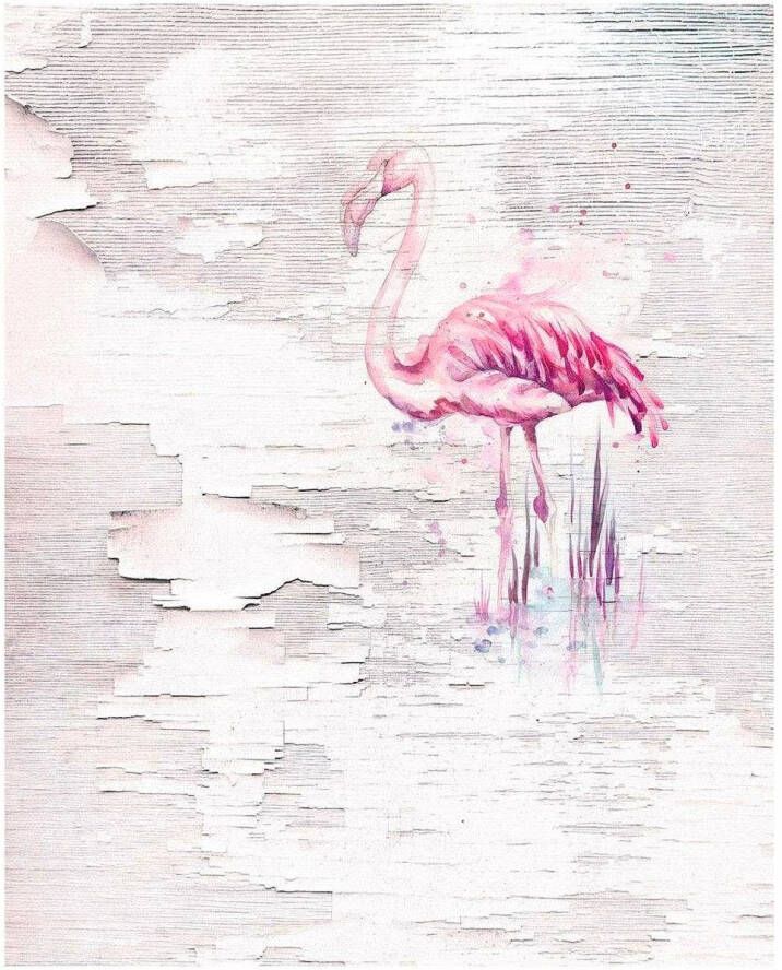 Komar Vliesbehang Pink flamingo (1 stuk)
