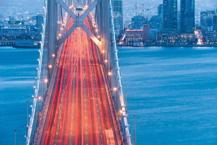 Komar Vliesbehang Digitale print vlies San Francisco Blues Afmeting 300 x 200 cm (1 stuk) - Foto 4
