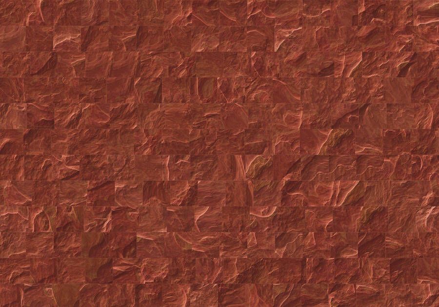 Komar Vliesbehang Vliestapete Red Slate Tiles 400x280 cm (breedte x hoogte)