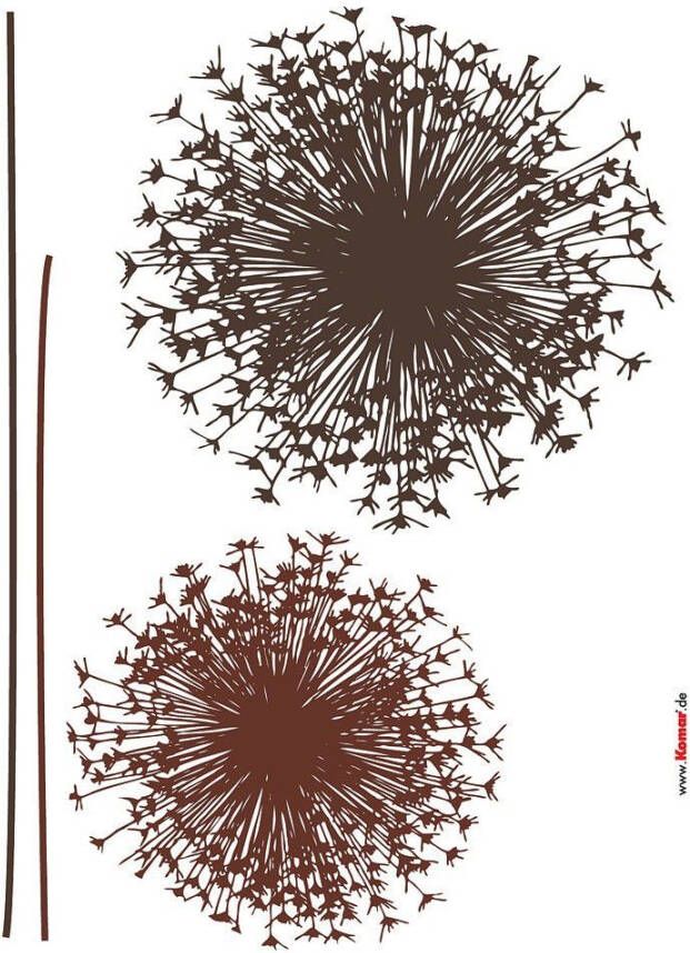 Komar Wandfolie Pluizenbol 50x70 cm (breedte x hoogte) zelfklevende wandtattoo (set 4-delig) - Foto 3