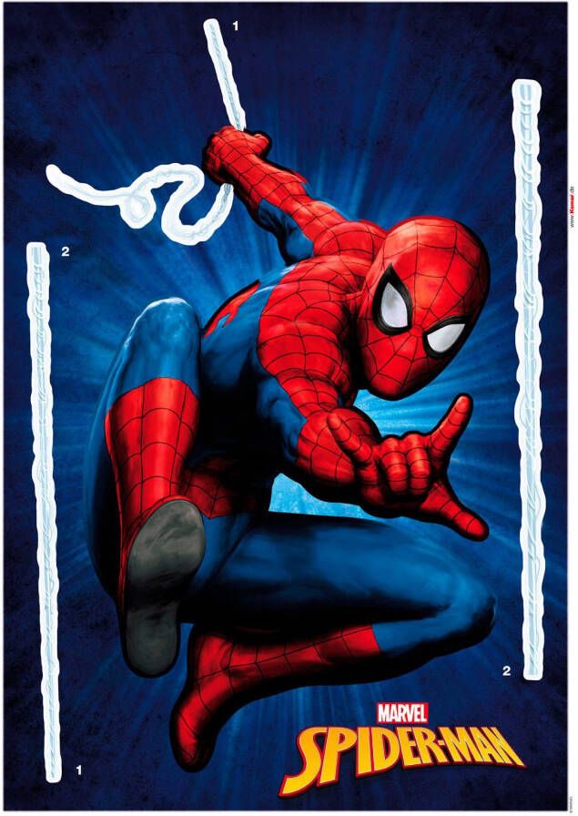 Komar Wandfolie Spiderman 50x70 cm (breedte x hoogte) zelfklevende wandtattoo (3-delig) - Foto 2
