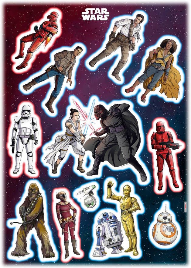Komar Wandfolie Star Wars Heroes Villains 50x70 cm (breedte x hoogte) zelfklevende wandtattoo (12-delig) - Foto 4