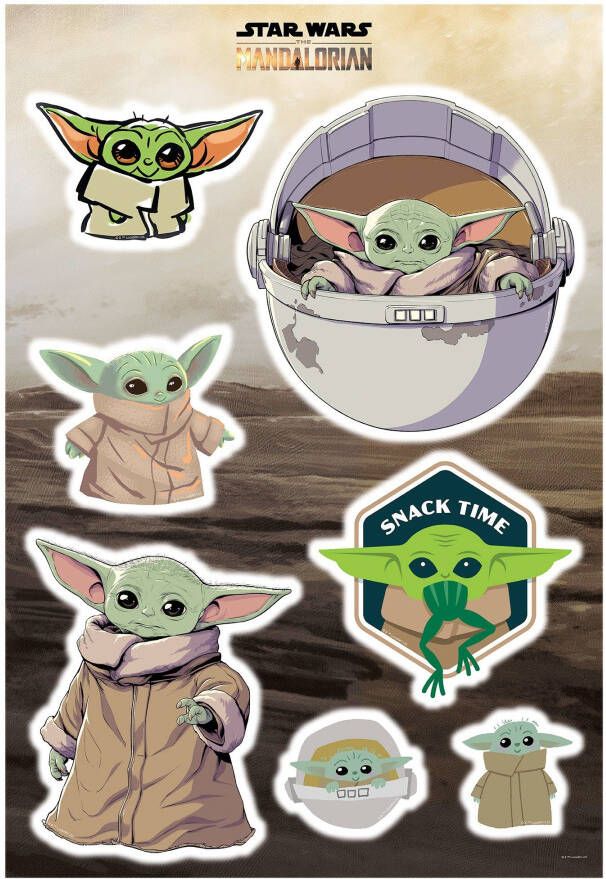Komar Wandfolie Star Wars The Child Cluster afm. 50 x 70 cm (7-delig) - Foto 4