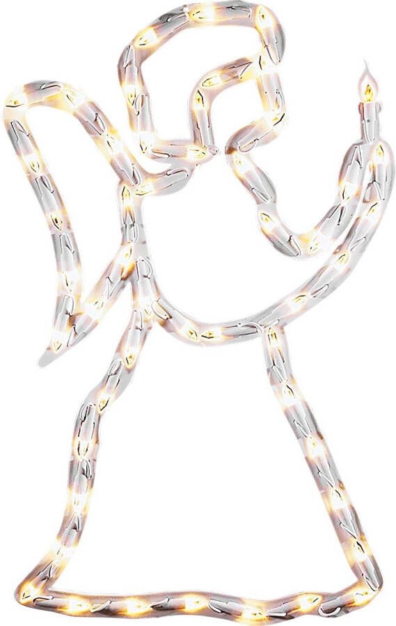 KONSTSMIDE Decoratieve ledverlichting Kerst versiering Led raamsilhouet engel 50 warmwitte dioden witte kabel