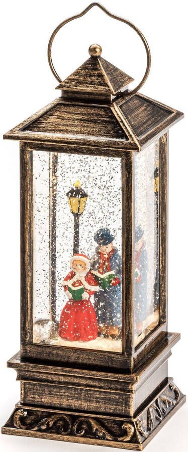 KONSTSMIDE Decoratieve ledverlichting Kerst versiering Led sneeuwlantaarn Charles Dickens stijl voor binnen met water gevuld