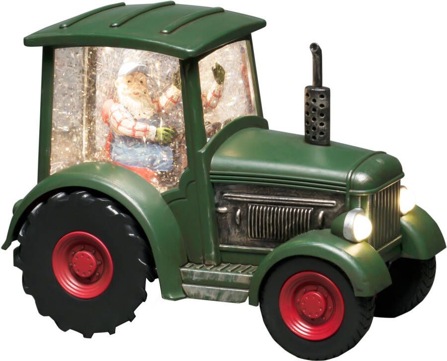 KONSTSMIDE Decoratieve ledverlichting Kerst versiering Led tractor met oude man voor binnen met water gevuld