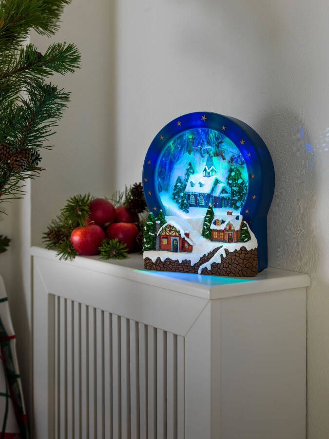KONSTSMIDE Decoratieve ledverlichting Kerst versiering Tafereel dorp glas met animatie + 8 klassieke kerstliederen (1 stuk) - Foto 3