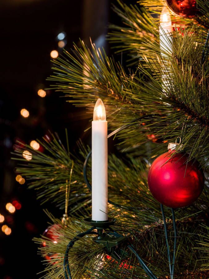 KONSTSMIDE Kerstboomkaarsen Kerstversiering kerstboomdecoratie Boomsnoer toplampen one string 16 heldere lampen (1 stuk)