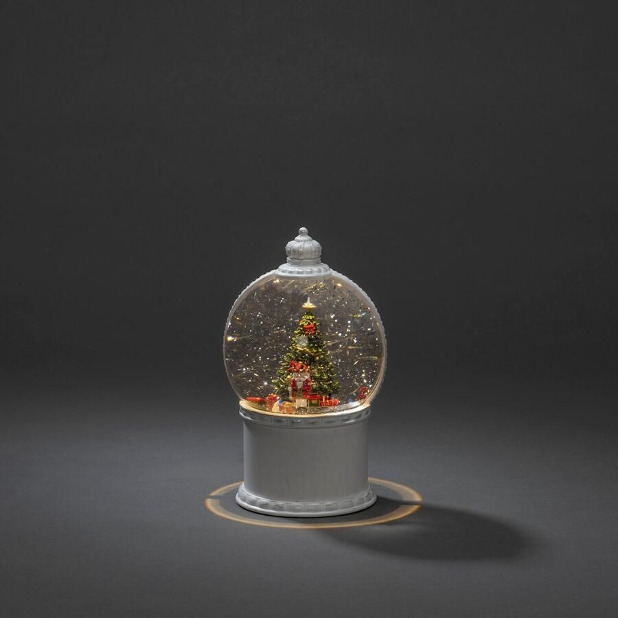KONSTSMIDE Decoratief ledobject LED kogellantaarn "kerstscène" wit 1 warm witte diode keuze van energievoorziening tussen usb of batterijvoeding 5-uurs timer (1 stuk) - Foto 2