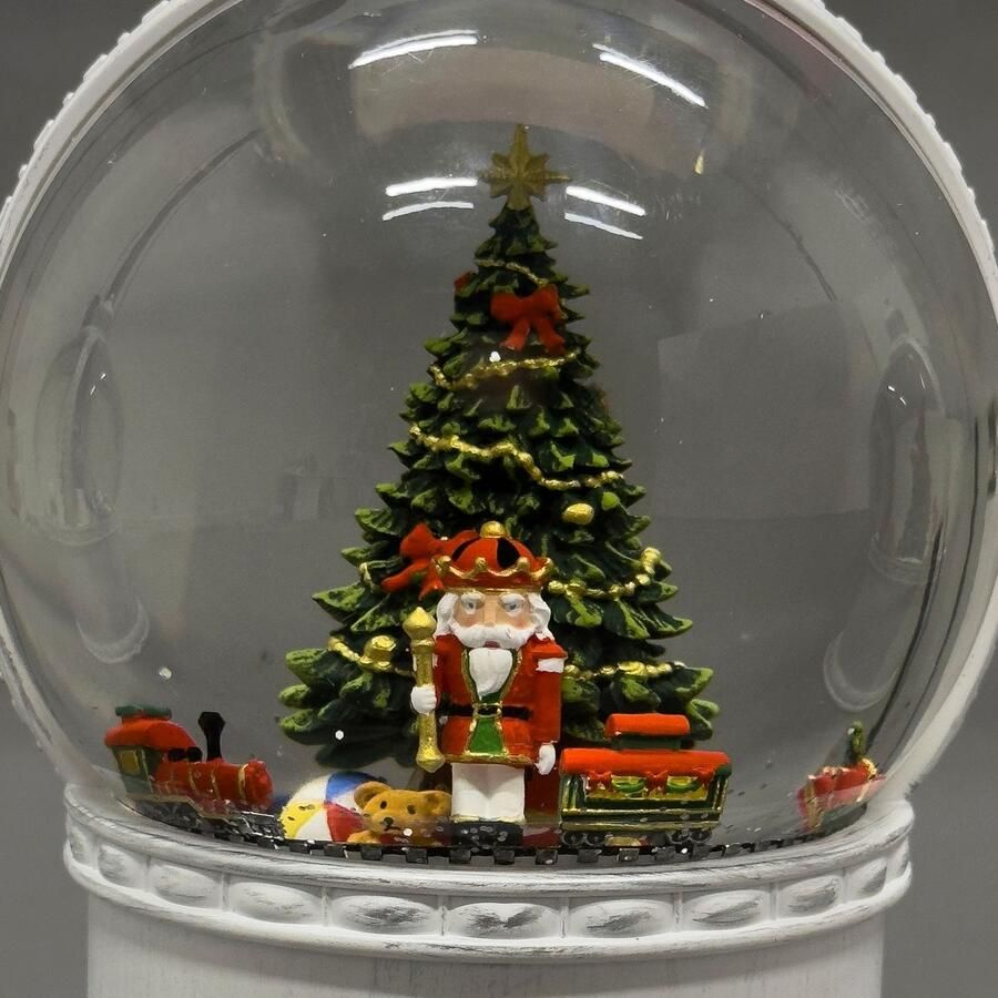 KONSTSMIDE Decoratief ledobject LED kogellantaarn "kerstscène" wit 1 warm witte diode keuze van energievoorziening tussen usb of batterijvoeding 5-uurs timer (1 stuk) - Foto 3