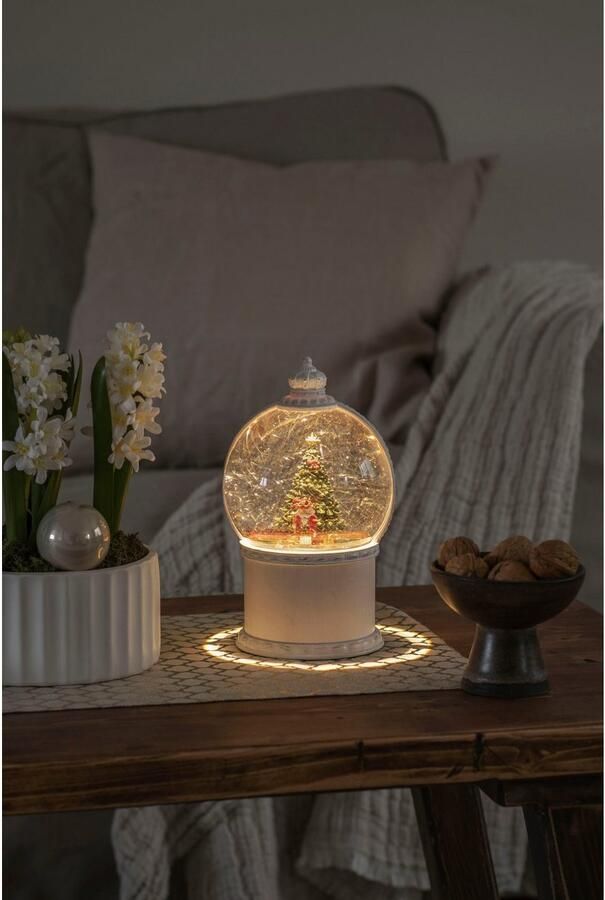 KONSTSMIDE Decoratief ledobject LED kogellantaarn "kerstscène" wit 1 warm witte diode keuze van energievoorziening tussen usb of batterijvoeding 5-uurs timer (1 stuk) - Foto 3