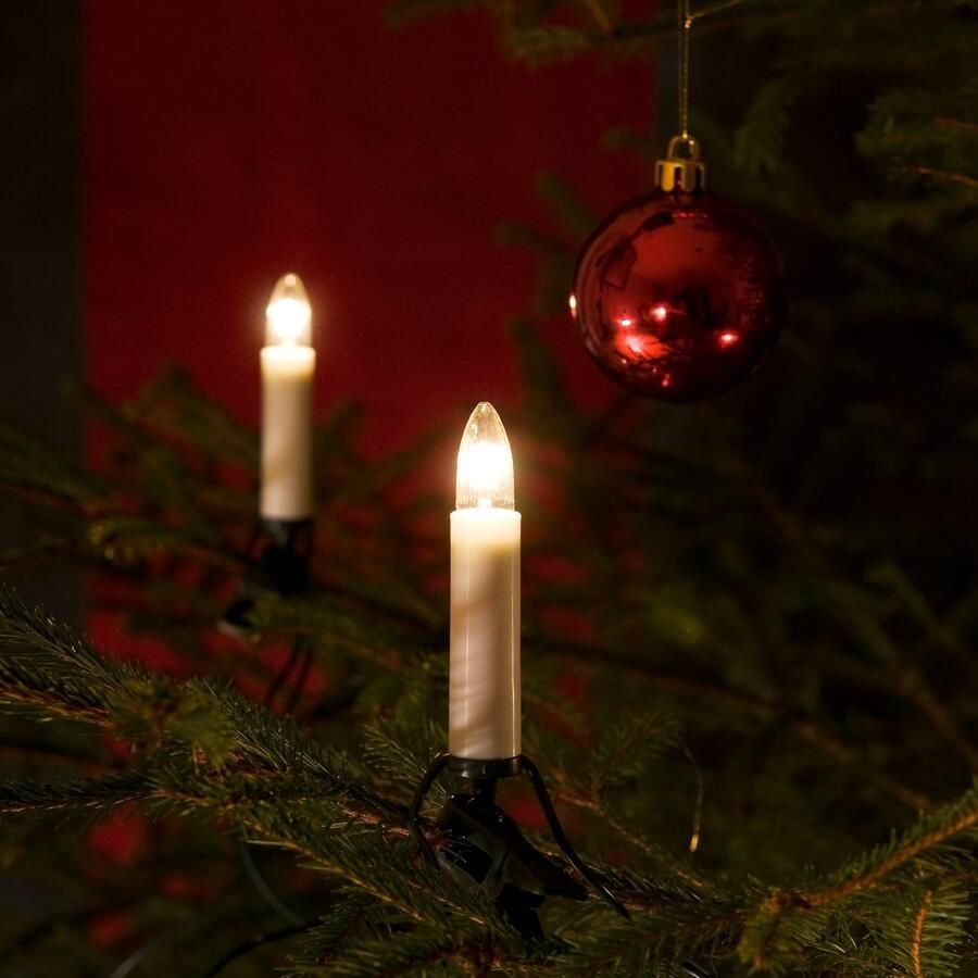KONSTSMIDE Kerstboomkaarsen Kerstversiering kerstboomdecoratie Boomsnoer toplampen one string 25 heldere lampen (1 stuk)