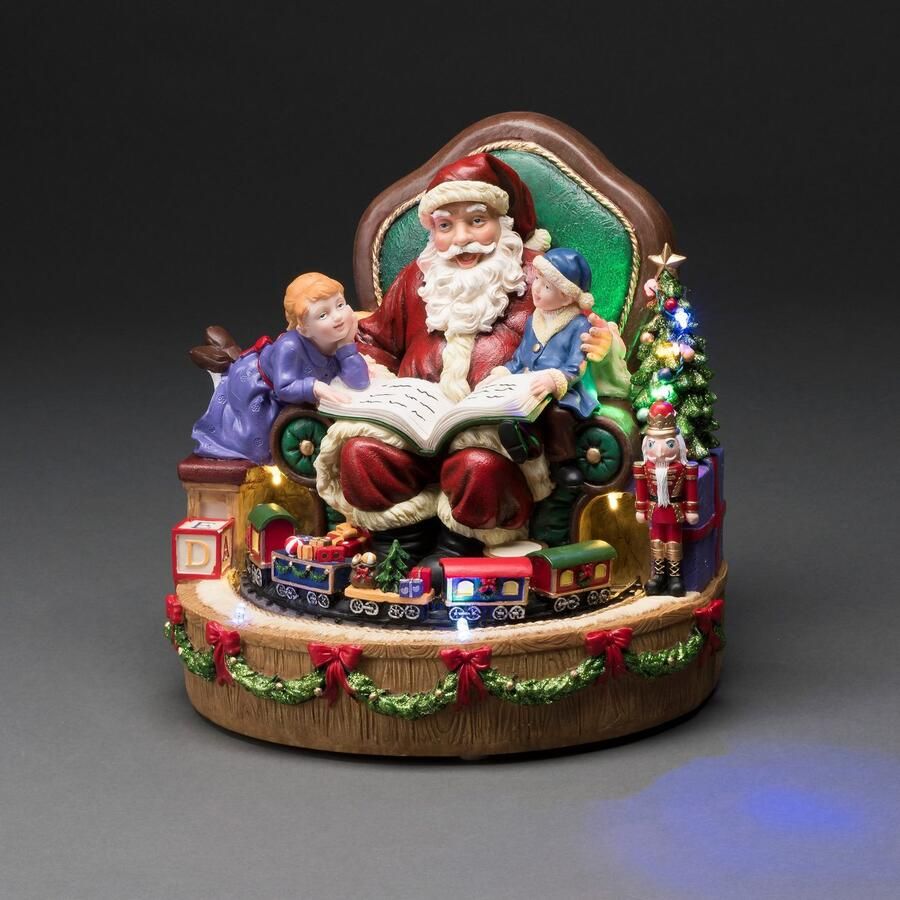 KONSTSMIDE Kerstfiguur Kerst versiering Led-tafereel kerstman met kinderen en slee (1 stuk) - Foto 3