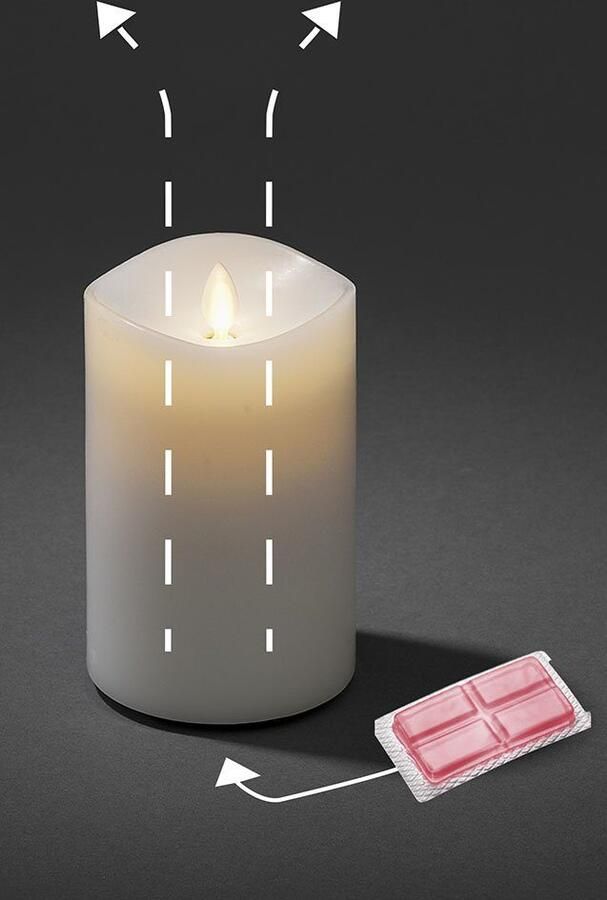 KONSTSMIDE Led-kaars Geurkaars wit flakkerend met lavendel-Geurpad ø 9 cm H. ca. 13 cm (1-delig) - Foto 2