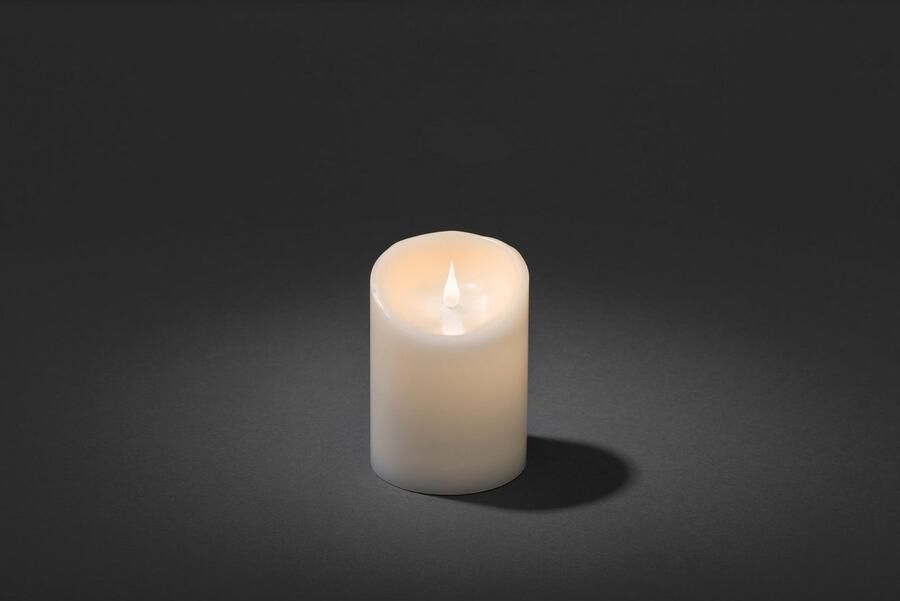 KONSTSMIDE Led-kaars Kerst versiering Led-kaars van echte was wit met 3D vlam ø 10 cm hoogte: 14 cm (1-delig) - Foto 2