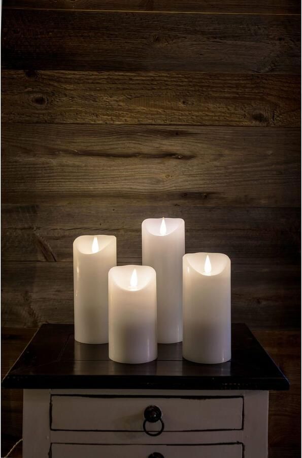 KONSTSMIDE Led-kaars Kerst versiering Led-kaars van echte was wit met 3D vlam ø 7 5 cm hoogte: 20 5 cm (1-delig) - Foto 4