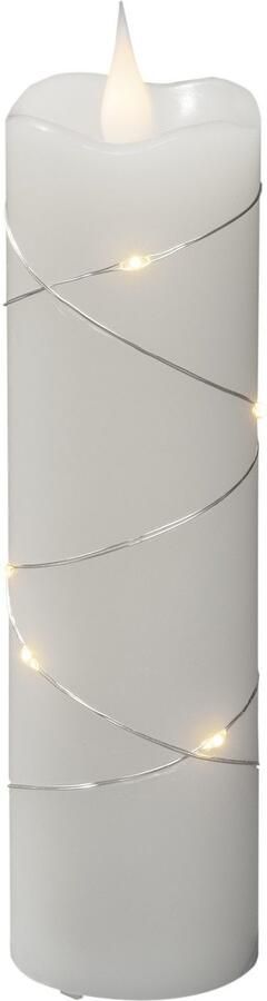 KONSTSMIDE Led-kaars Kerst versiering Ledkaars van echte was wit met 3D vlam en zilverkleur. Draad omwikkeld (1-delig) - Foto 5