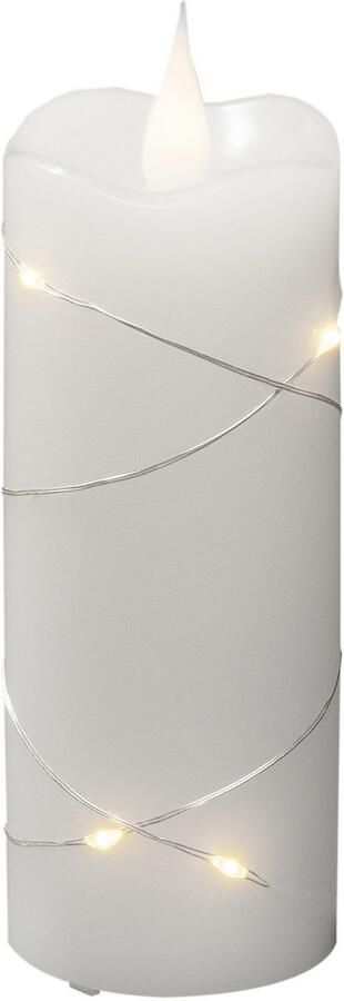 KONSTSMIDE Led-kaars Kerst versiering Ledkaars van echte was wit met 3D vlam en zilverkleur. Draad omwikkeld (1-delig) - Foto 5