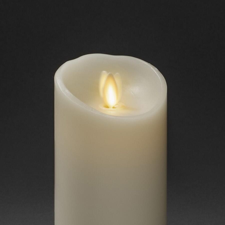 KONSTSMIDE Led-kaars van echte was crèmewit met 3D vlam en gesmolten rand (1-delig) - Foto 3