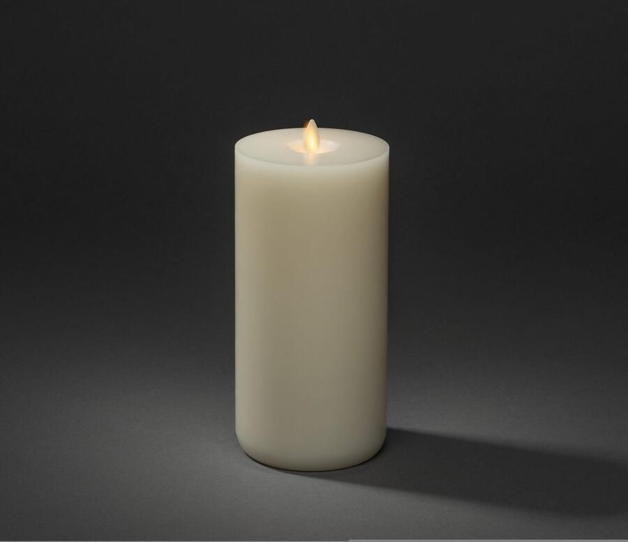 KONSTSMIDE Led-kaars van echte was met de hand gegoten met 3D vlam blaasfunctie met touch (1-delig)