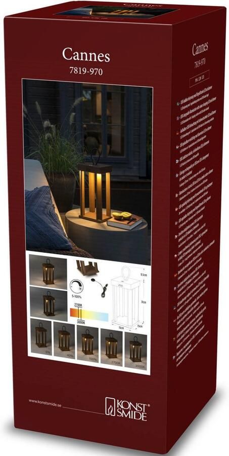 KONSTSMIDE Led-lantaarn Cannes LED USB-lantaarn 42cm dimbaar 2700 3000K (2 stuks) - Foto 4