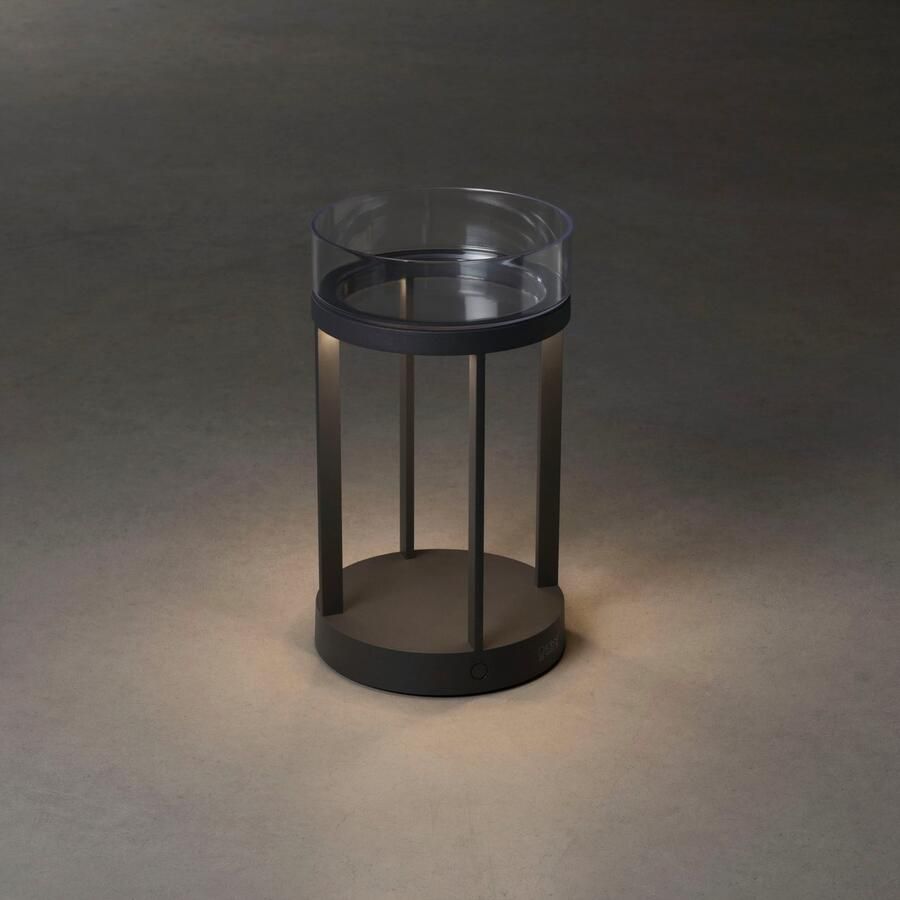 KONSTSMIDE Led-lantaarn Chieti LED USB-lantaarn dimbaar 2700 3000K glasdeksel (2 stuks)