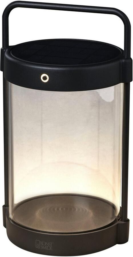 KONSTSMIDE Led lantaarn Crotone LED solar USB-lantaarn zwart dimbaar schemering (2 stuks) - Foto 5