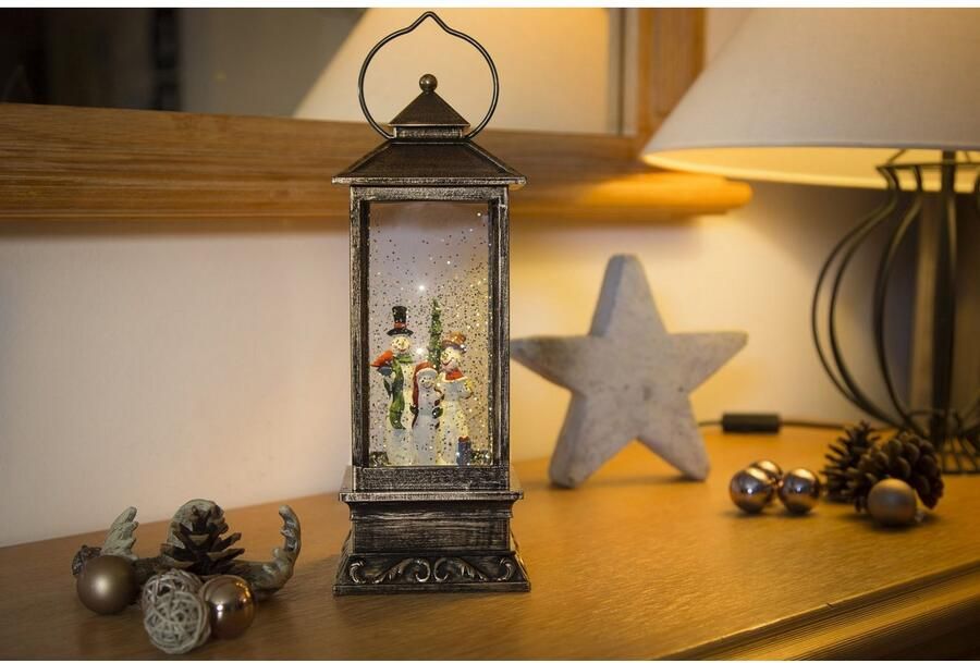 KONSTSMIDE Led lantaarn Kerst versiering Led-sneeuwlantaarn met sneeuwpoppen (1 stuk) - Foto 2