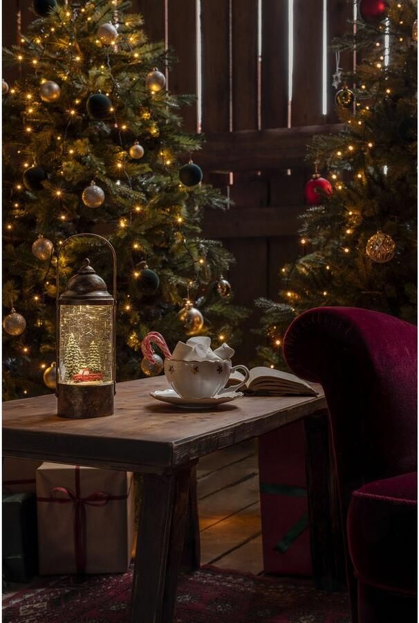 KONSTSMIDE Led lantaarn Kerst versiering Led "Waterlantaarn met kerstbomen en auto" (1 stuk) - Foto 2